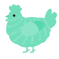 A mint chicken with a bar pattern