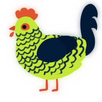 A lime and tumblr chicken with a lace pattern