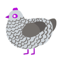 A mist and grey chicken with a lace pattern