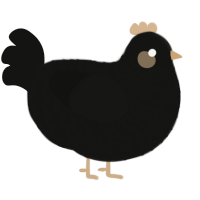 A black chicken with a lace pattern