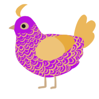 A amethyst and honey chicken with a double-lace pattern