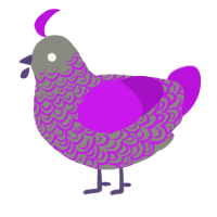 A ash and amethyst chicken with a double-lace pattern