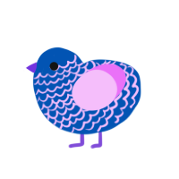 (unnamed), a ultramarine and lavender chicken with a lace pattern