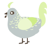 A silver and apple chicken with a half-lace pattern