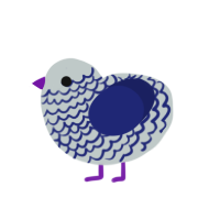 (unnamed), a silver and navy chicken with a lace pattern