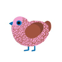 (unnamed), a pink and russet chicken with a double-lace pattern