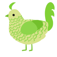 A lemon and grass chicken with a lace pattern