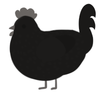 A sable chicken with a speckle pattern