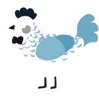 A rose and sky chicken with a half-lace pattern