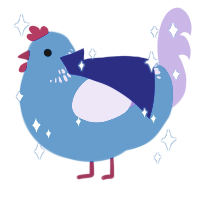 A sapphire and lilac chicken with a neck-band pattern