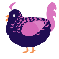 A apple and viridian chicken with a half-lace pattern