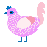 A lavender and rose chicken with a lace pattern