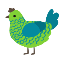 A grass and sea chicken with a lace pattern
