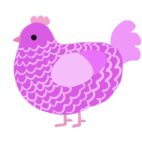 A orchid and lavender chicken with a lace pattern