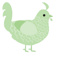 A gluppy chicken with a lace pattern