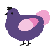 A overcast and pink chicken