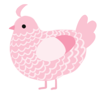 A rose chicken with a lace pattern