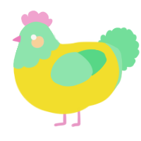 A yellow and spring chicken with a head pattern