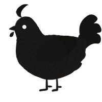 A sable and black chicken with a lace pattern