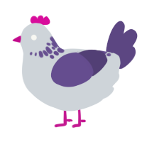 A mist and overcast chicken with a neck-speckle pattern