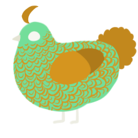 A spring and ochre chicken with a double-lace pattern