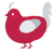 A crimson and mist chicken