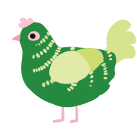 A viridian and lemon chicken with a half-bar pattern