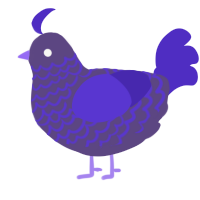 A overcast and indigo chicken with a lace pattern