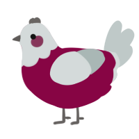 A maroon and silver chicken with a head pattern