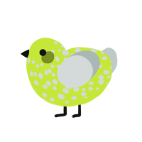 Cratère lunaire, a lime and silver chicken with a speckle pattern