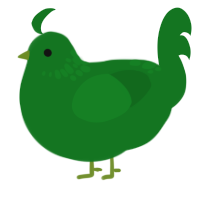 A leaf chicken with a neck-speckle pattern