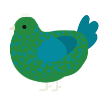 A viridian and sea chicken with a speckle pattern