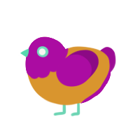 Zoink Blookenstein, a orange and plum chicken with a head pattern