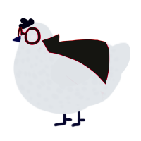 A sable chicken with a speckle pattern