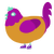 Zoink Blookenstein, a orange and plum chicken with a head pattern