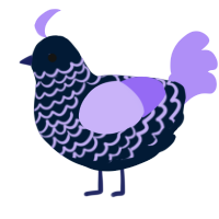 A tumblr and lilac chicken with a lace pattern
