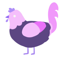 A overcast and lavender chicken with a head pattern