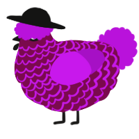 A wine and amethyst chicken with a lace pattern