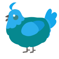 A teal and sky chicken with a head pattern
