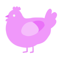 A lavender chicken