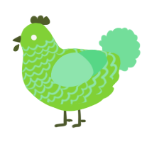 A grass and spring chicken with a lace pattern
