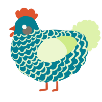 A sea and apple chicken with a lace pattern