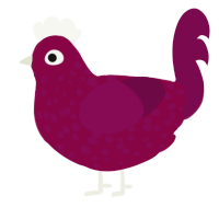 A maroon and wine chicken with a speckle pattern