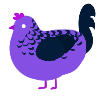 A blurple and tumblr chicken with a half-lace pattern