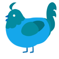 A sky and sea chicken with a head pattern