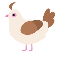 A cream and brown chicken