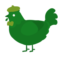 A leaf chicken with a head pattern