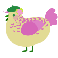 A navy and viridian chicken with a half-lace pattern