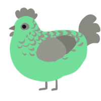 A spring and ash chicken with a half-lace pattern