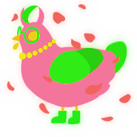A pink and leaf chicken
